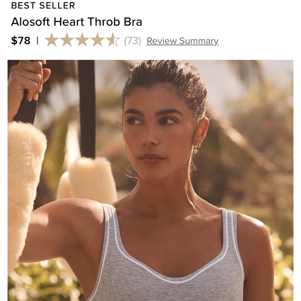 ALO Yoga Heart Throb Bra - Gray